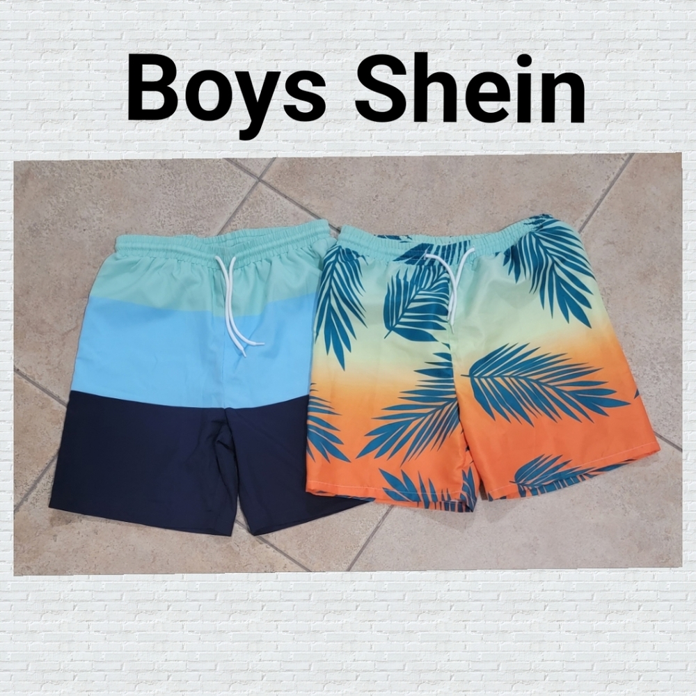 Boys Drawstring Waist Swim Shorts